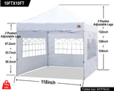 ABCCANOPY Outdoor Winter Gazebo 10x10, Premium Instant Pop Up Canopy Tent with Elegant Church Window,Snow and Rain Protection, Bonus Wheeled Bag,White ABCCANOPY