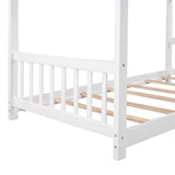 Merax Twin Kids House Bed Frame – Charming Wood Design with Headboard & Footboard in White Merax