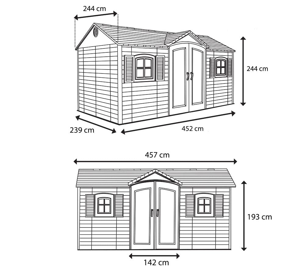 Lifetime 6446 Outdoor Storage Shed, 8 x 15 Foot, Desert Sand - WoodArtSupply