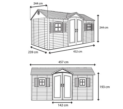 Lifetime 6446 Outdoor Storage Shed, 8 x 15 Foot, Desert Sand - WoodArtSupply