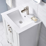 Wenore Home 24 Inch Bathroom Vanity with Sink, Small Bathroom Vanity Sink Set, White Bathroom Vanity Cabinet Combo, Modern Bath Vanity with Single Hole Ceramic Sink Wenore Home