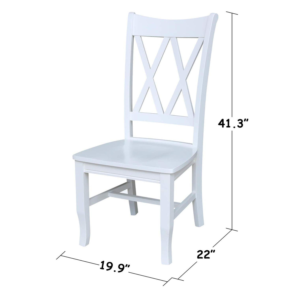 International Concepts 20P Double X Back Dining Chair, Beach White IC International Concepts