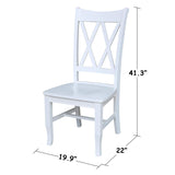 International Concepts 20P Double X Back Dining Chair, Beach White IC International Concepts
