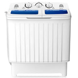 COSTWAY Portable Washing Machine, Twin Tub 18 Lbs Capacity, Washer(11 Lbs) and Spinner(7 Lbs), Durable Design, Timer Control, Compact Laundry Washer for RV, Apartments and Dorms, Blue+White COSTWAY