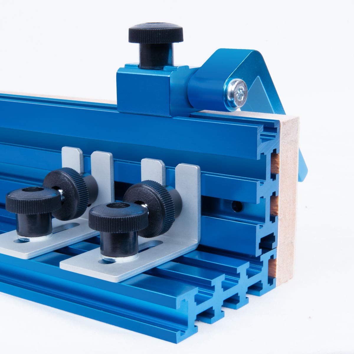 POWERTEC 71489 Multi T-Track Fence with Laser Measure Left to Right, 3” High x 24" Long Multi Track POWERTEC