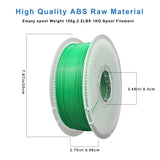 Likesilk 3D Printer Filament 1.75mm, Neatly & Strong 1.75mm Filament for 3D Printing, Accuracy +/- 0.02mm 1KG Spool(2.2lbs), ABS Green 1KG Likesilk