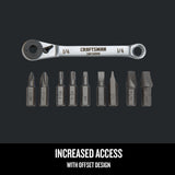 CRAFTSMAN Screwdriver Set, Ratcheting Offset, Multi-Bit, 10 Piece (CMHT68008) CRAFTSMAN