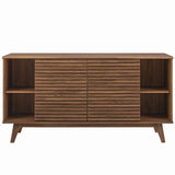 Modway Render 63" Mid-Century Modern Sideboard Buffet Table or TV Stand in Walnut Modway