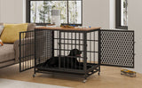 BOINN 42 inch Extra Large Dog Crate Furniture with Removable Trays, 3 Doors, 4 Wheels & 5 Locks - for Medium and Large Dogs BOINN
