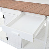 66” Large Outdoor Potting Table with 2 Drawers, Cabinet, Open Shelves, Wooden Potting Bench for Garden, Patio, Farmhouse, Backyard, Spacious Workstation (White, 66") Thctvous