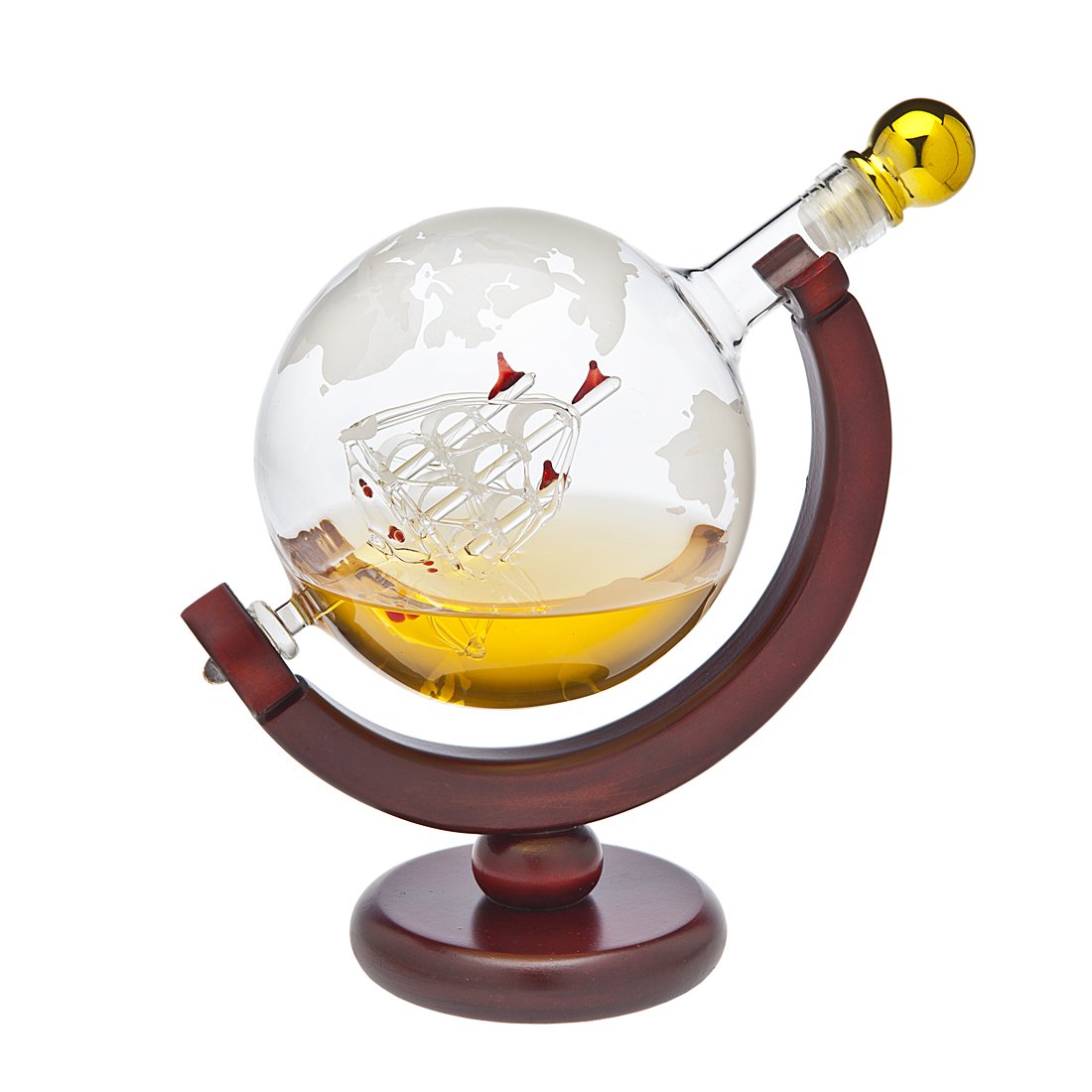 Godinger Whiskey Decanter Globe - for Liquor, Scotch, Bourbon, Vodka or Wine, Gifts for Men Dad - 850ml Godinger