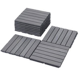 Interlocking Deck Tiles - 12x12 Inch Waterproof Outdoor Flooring for All Weather Use - Wood Tiles for Patio, Porch, Poolside, Backyard, Balcony, (Light Gray * 10 PCS) RIDFY