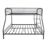 JURMERRY Twin-Over-Full Bunk Bed with Metal Frame and Ladder,Black JURMERRY