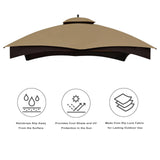 Eurmax USA High Performance Replacement Canopy Top for Lowe's Allen Roth Heavy Duty Gazebo Roof Gazebo Top with Air Vent 10X12 Gazebo Cover #GF-12S004B-1, Replacement Top Only (Khaki) Eurmax