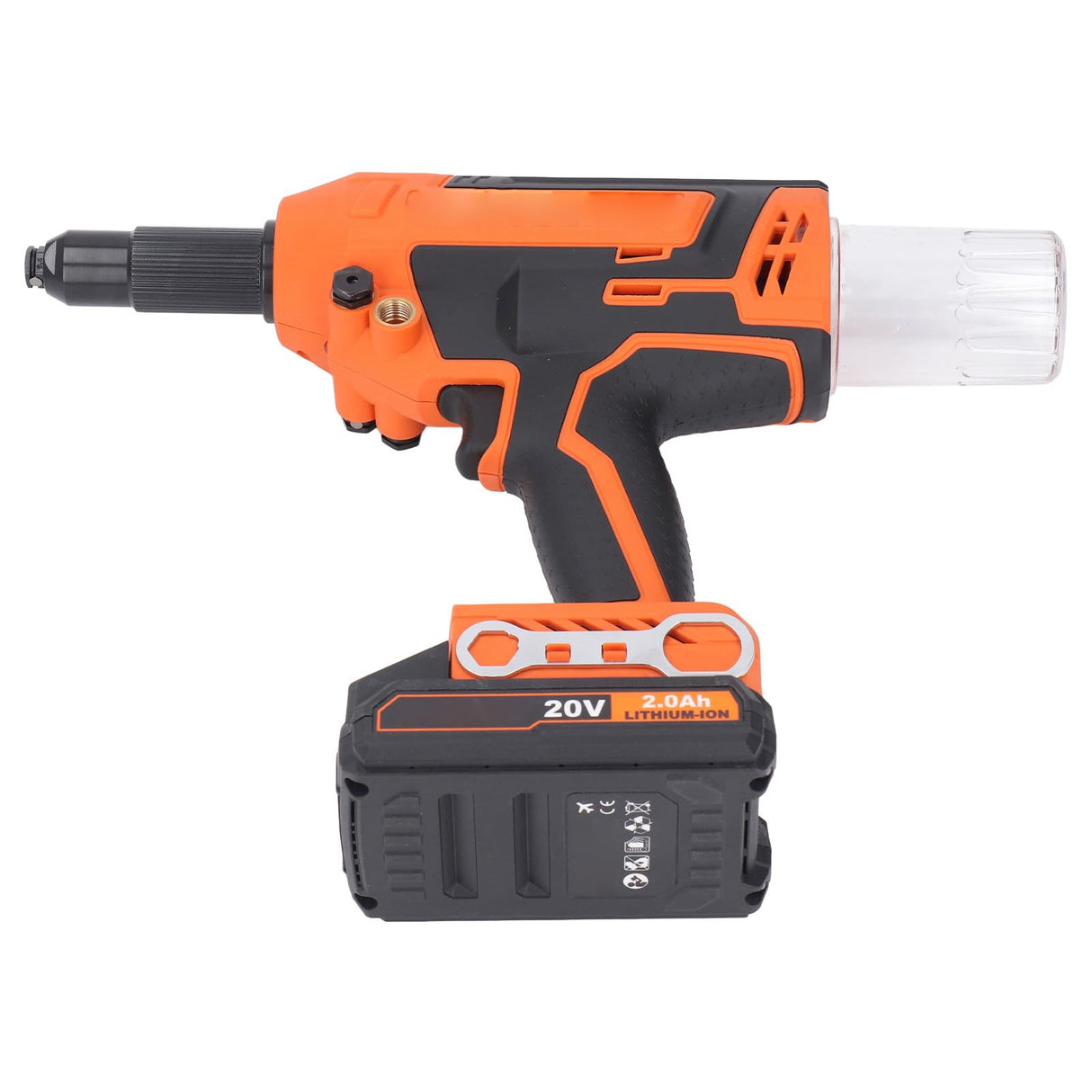 Rivet Nut Set, 30KN Force Electric Rivet Nut Set 20V 28mm Stroke for Woodworking Applications (US Plug 100‑240V) Yunseity