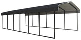 Arrow Carports Galvanized Steel Carport, Full-Size Metal Carport Kit, 12' x 29' x 7', Charcoal Arrow