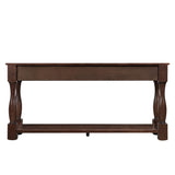 Merax Long 63" Console Sofa Table with 3 Drawers and 1 Bottom Shelf, Light Espresso Merax