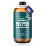 Bristle Magic Oil Paint Brush Cleaner and Restorer-Paintbrush Cleaner for Acrylic, Oil, and Glass Paints-Biodegradable, Non-Toxic, Odorless, Eco-Friendly, Quick-Clean Formula Paint Remover (32 Fl Oz) Bristle Magic