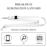Yeaqee Pack of 30 Sublimation Lanyards Blank Breakaway Lanyard with Detachable Buckle White Heat Transfer Lanyards for Custom Lanyard Personalized Lanyards Bulk Yeaqee