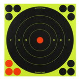 Birchwood Casey Shoot-N-C 8" Bull's-Eye Reactive Targets - Highly Visible Instant Feedback Self-Adhesive Shooting Targets with Repair Pasters - 30 Targets, 360 Pasters Birchwood Casey