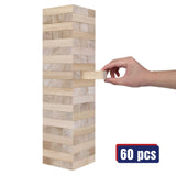 GOTHINK Giant Tumble Tower Game, Large Tumbling Tower Stack to Over 3.2 FT 60pcs Wooden Jumbo Blocks for Outside Yard Games with Carry Case Timber Stacking Game Night Toy Gift for Kids Adults Family GOTHINK