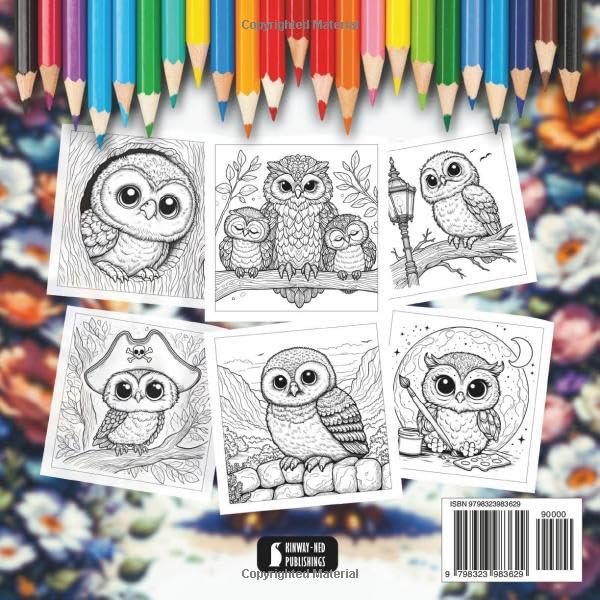 Baby Owl Coloring Book: Cute Owl Coloring Book For Kids & Adults, With 35 Adorable Illustrations. Majosta