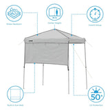 Core Instant Straight Leg Canopy Tent with Adjustable Sun Wall, 6 ft x 4 ft , Gray CORE