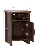 YESHOMY Farmhouse Modern Nightstand with Shelf and Barn Door, Set of 2 for Bedroom, Espresso YESHOMY