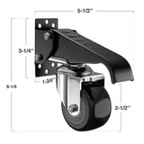 DOZAWA Workbench Stepdown Caster, 700 Lbs Casters Wheels Set of 4 Heavy Duty Steel, 2.5" All Steel Construction Urethane Wheels with Screws & Screwdriver DOZAWA