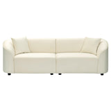 Merax 87" Large Couch, Comfy Upholstered Loveseat with Extra Deep Seats, Velvet Sofa for Living Room Apartment Office, Beige Merax