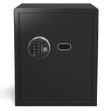 Grimtron Gun Safe for Multiple Pistols (1.71 cu. ft.) - Biometric Quick Access Handgun Safe 【Gun Rack & Gun Organizer】Home Pistol Safe Box, Fingerprint Gun Safe Storage with Backlit Keypad Grimtron