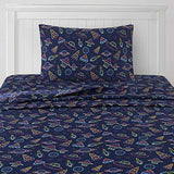 1500 Supreme Kids Bed Sheet Collection - Fun Colorful and Comfortable Boys and Girls Toddler Sheet Sets - Deep Pocket Wrinkle Free Soft and Cozy Bedding - Twin XL, Neon Spaceships Sweet Home Collection