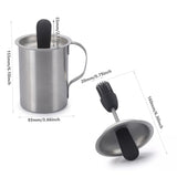 BEAHING Basting Brush, Stainless Steel Basting Pot with Basting Brush, Airtight BBQ Sauce Brush Pot Set with Handle, Heat-Resistant Portable Sauce Brush for Cooking, BBQ Grill Accessories BEAHING