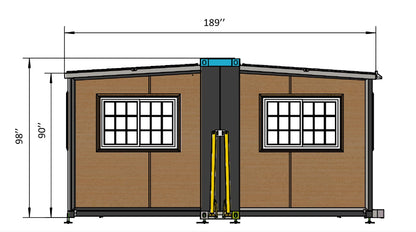 Zolyndo Portable Prefabricated tiny home 15x20ft, Mobile Expandable Plastic Prefab House for Hotel, Booth, Office, Guard House, Shop, Villa, Warehouse, Workshop - WoodArtSupply