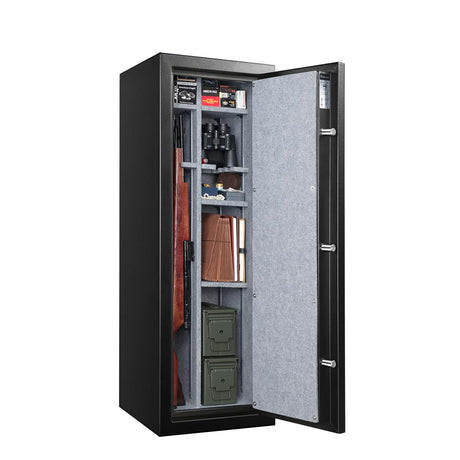 Fortress 14-Gun Fireproof Safe with Combination Lock, Black | 14-Gun with Combination Lock FORTRESS