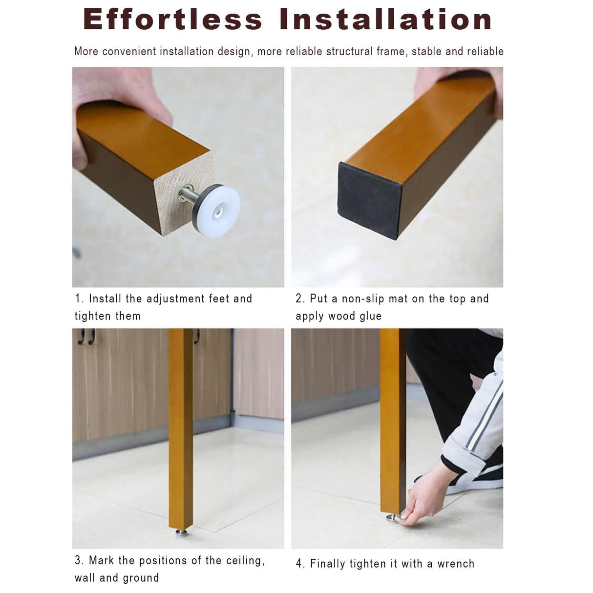 Wood Slats Room Divider Post - Floor to Ceiling Privacy Screen for Teahouse/Coffee Shop/Hotel/Study - Small Space Decor Divider Column Generic