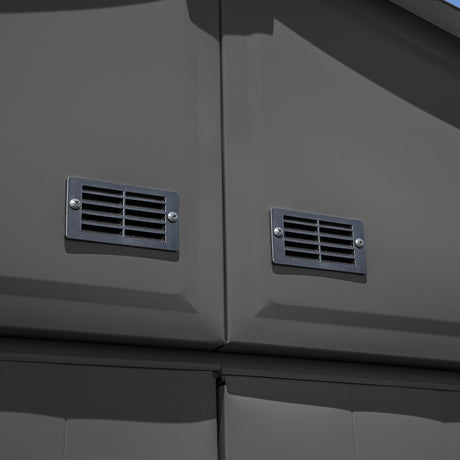 Arrow Select 6' x 5' Outdoor Lockable Steel Storage Shed Building, Charcoal Arrow