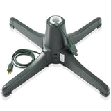 Casafield 360-Degree Rotating Christmas Tree Stand - Adjustable Revolving Base for Up to 7.5 FT Artificial Tree with 3 Built-in Electrical Outlets, Green Casafield