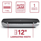 GBC Thermal Laminator Machine, Fusion 3100L, 12 Inch, 1 Min Warm-up, 3-7 Mil, with 30 EZUse Laminating Pouches for Home, Office and Classroom, Black (1703076) GBC