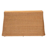 bali & pari Palm Bohemian Honey Scallop Rattan Console Table bali & pari