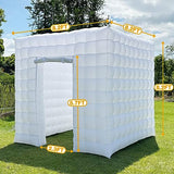 OZIS 1 Door Inflatable Photo Booth Enclosure 8.2ftx8.2ft with Blower 16 Colors Portable Inflatable Photo Booth Tent for Wedding, Party, Events, Proms, Birthday, Bars (White) OZIS