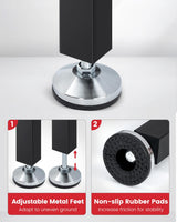 ENJOYWOOD 60 Inch Workbench for Garage Adjustable Height Work Bench with Pegboard Power Outlets Rubber Wood Tabletop Work Table for Cutting Wood Woodworking Shop Home Office Electronic ENJOYWOOD