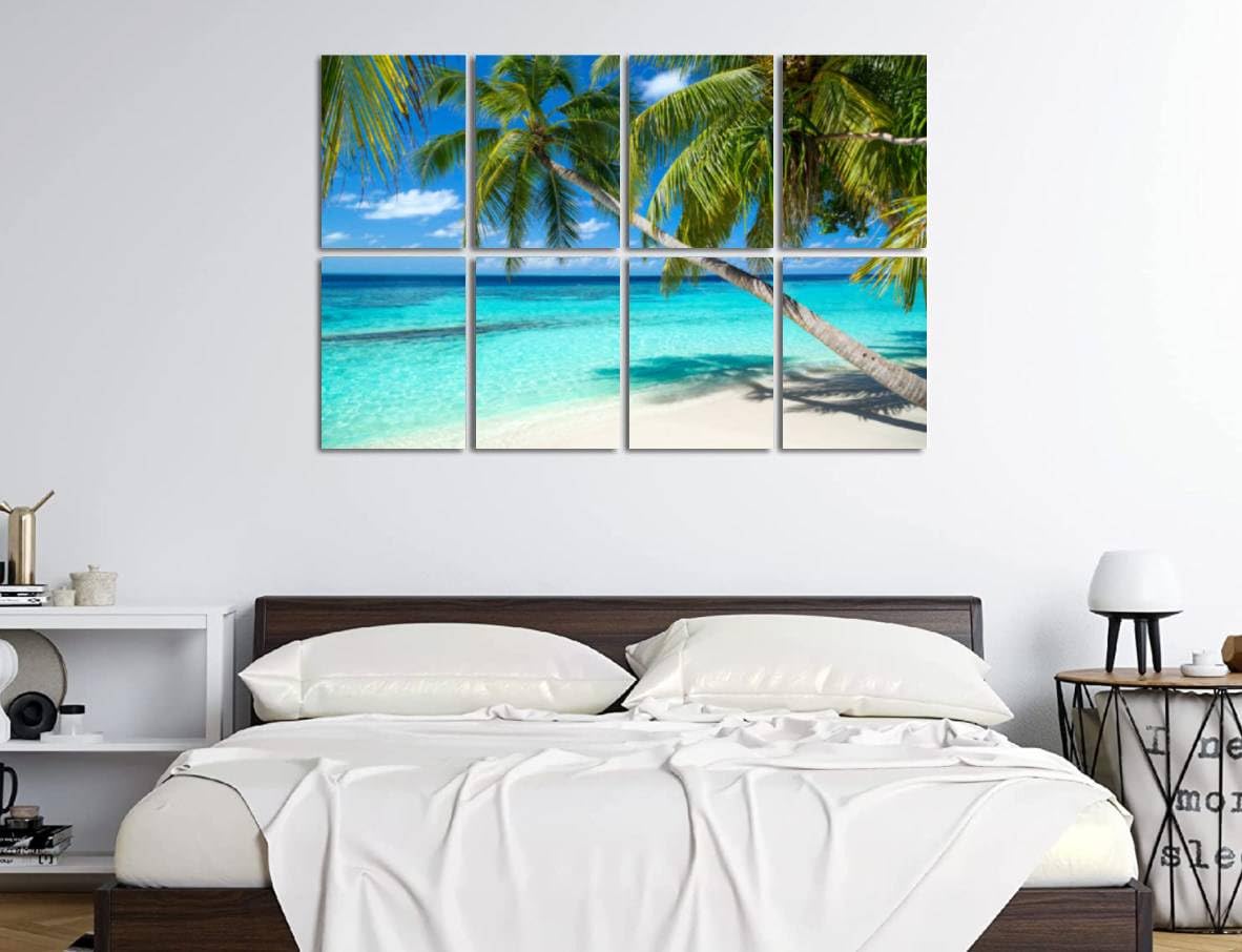 8 Pack Art Acoustic Panels Tropical beach Soundproof Wall Panels, 32"x48" Decorative Sound Absorbing Panels, Acoustic Treatment for Home, Office DSFAJWEFH