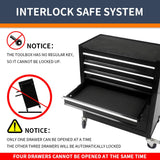 4-Drawer Tool Cart on Wheels, Rolling Tool Box，Heavy Duty Utility Industrial Service Cart Storage Organizer with Locking System, for Mechanic, Warehouse, Garage, Workshop Larmliss