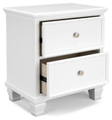 Signature Design by Ashley Fortman Traditional 2 Drawer Night Stand, White Signature Design by Ashley