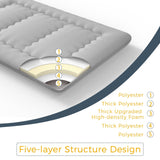 MAXYOYO 6" Extra Thick Japanese Floor Mattress Futon Mattress, Foldable Mattress Tatami Pad Floor Mattress for Adults Floor Bed Roll Up Mattress Guest Mattress, Grey, Twin MAXYOYO