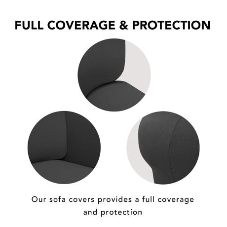 PureFit Super Stretch Sofa Slipcover – Spandex Non Slip Soft Couch Sofa Cover, Washable Furniture Protector with Non Skid Foam and Elastic Bottom for Kids, Pets （Sofa, Dark Gray） PureFit