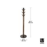 Umbra Flapper Coat Rack, Clothing Hanger, Umbrella Holder, and Hat Organizer, Great for Entryway, Black/Walnut (320361-048) Umbra