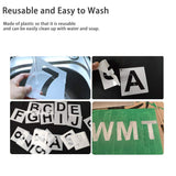 3 Inch Letter Stencils Kit, Alphabet Art Craft Stencils, Reusable Plastic Letters and Numbers Stencil Set for Wood, Wall, Fabric, Rock, Chalkboard, Signage and DIY Art Projects (White, 36 Pcs) HZMM