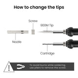 Soldering Iron Kit Electronics, Soldering Iron 60W Adjustable Temperature, Solder Wire, Wire Stripper, Desoldering Pump, Tweezers, Solder Tips, Mini Stand, Screwdrivers, Heatshrink Tubes from Plusivo Plusivo
